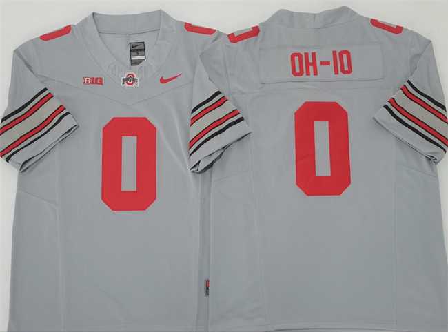 Men%27s Ohio State Buckeyes #0 OH-IO Gray 2025 F.U.S.E. Limited Stitched Jersey